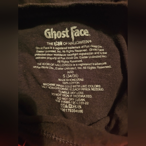 Scream GhostFace Unisex Small Tee | Hot Topic, Gifts, Collectibles - Picture 3 of 3
